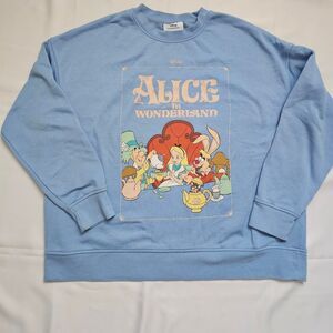 Disney Alice in Wonderland Women's Blue Crewneck Sweatshirt